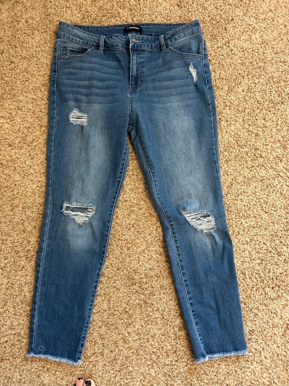 d. jeans Distressed Medium Blue Skinny Jeans